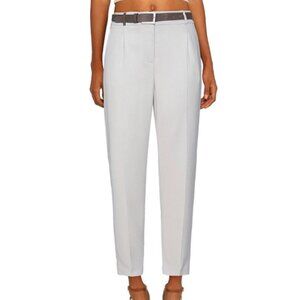 New! PESERICO LIGHT GREY CASUAL TROUSERS w BROWN BELT SZ IT 38 or US 2